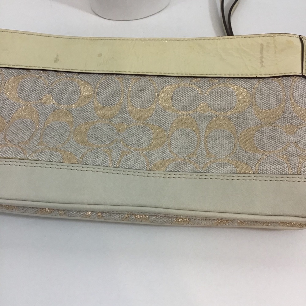 COACH beige / cream /gold wristlet / clutch - Picture 9 of 11